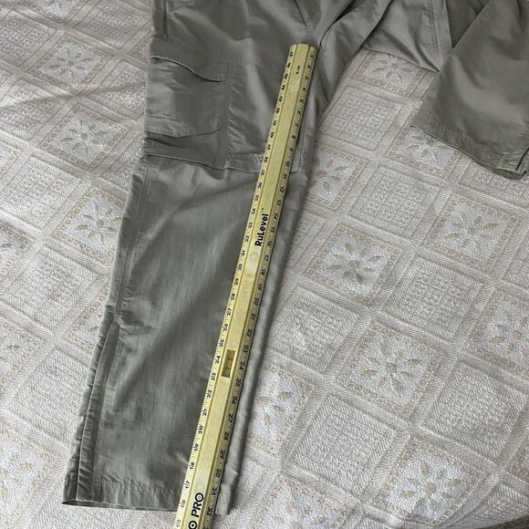 NF Sz XL Convertible Zip Tan Cargo Many Pockets Ankle Zip Gusset 40 X 32” Belted - Picture 14 of 16